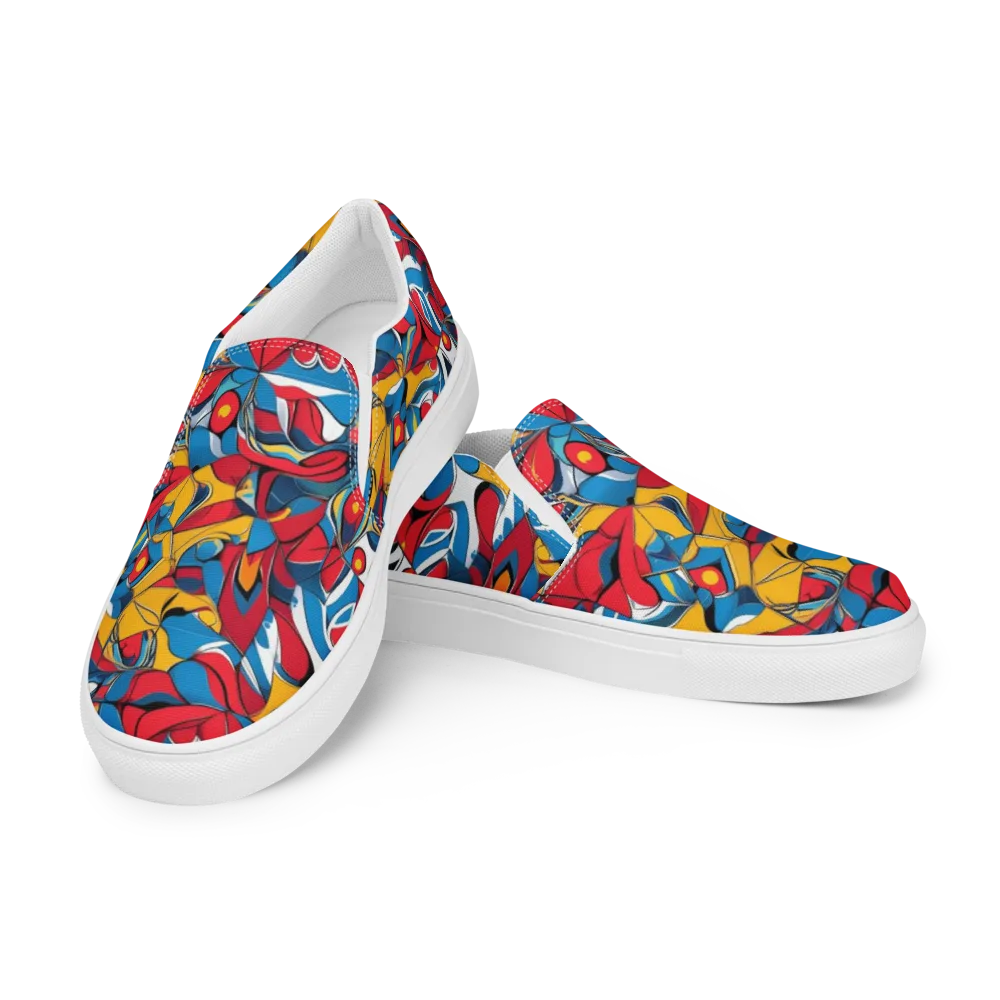 Carnival Petal on Men's Slip-On Canvas Shoes — Left Front