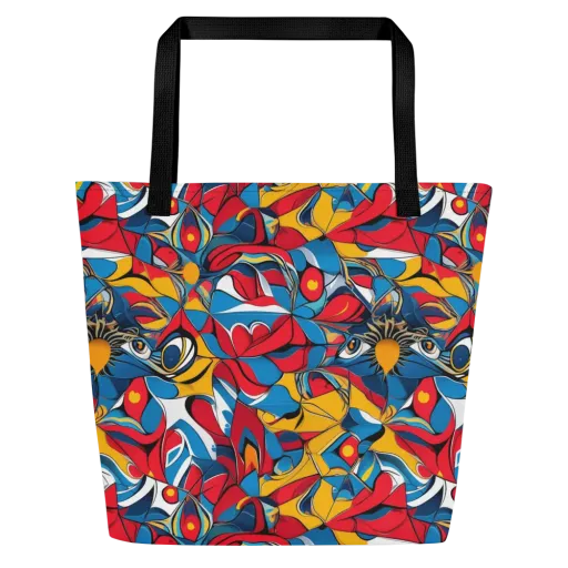 Carnival Petal on a Large Tote Bag W/ Pocket