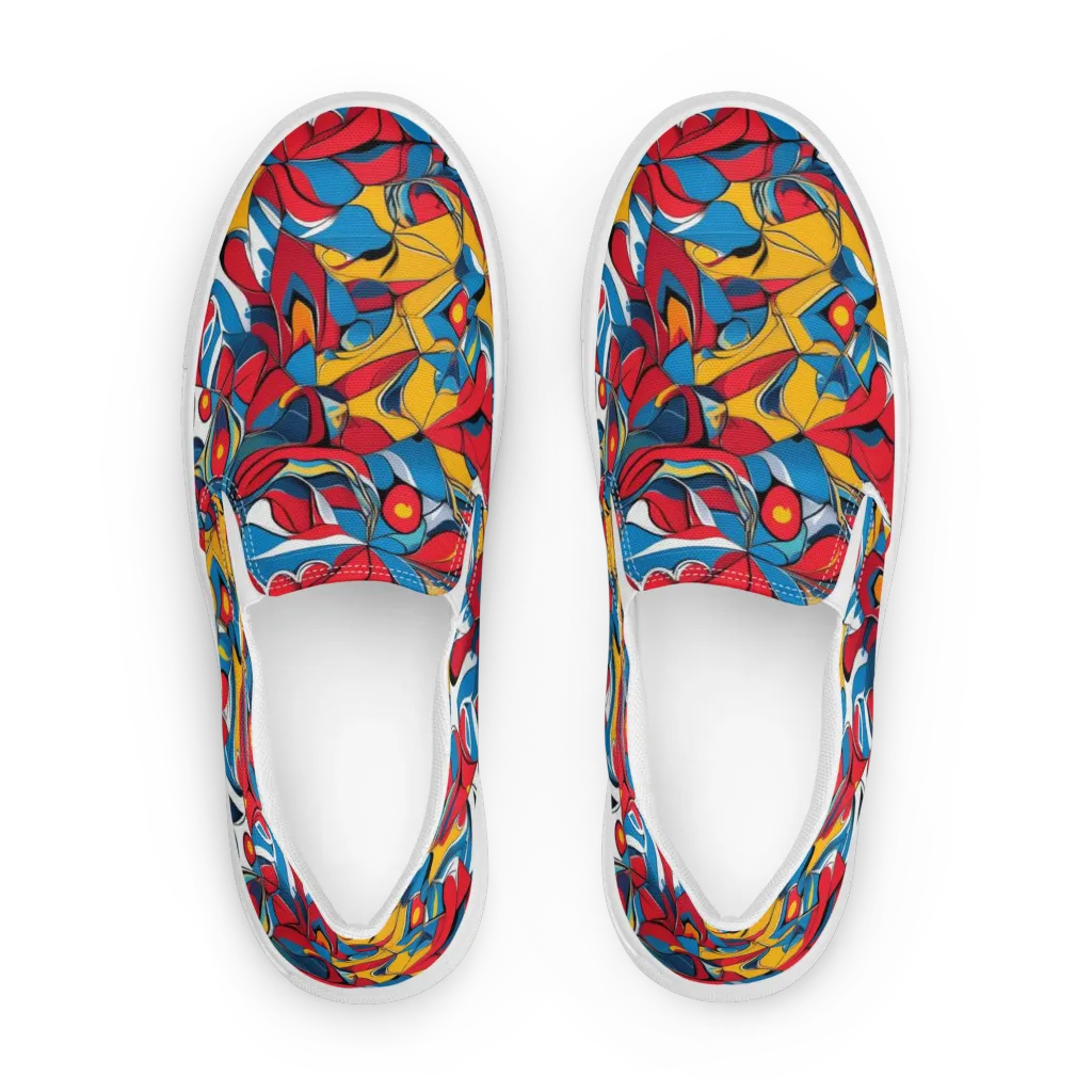Carnival Petal on Women's Slip-On Canvas Shoes — Front