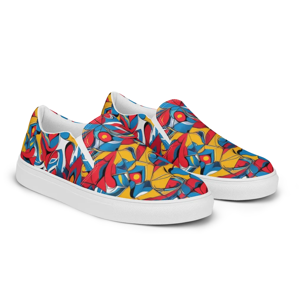 Carnival Petal on Women's Slip-On Canvas Shoes — Right Front