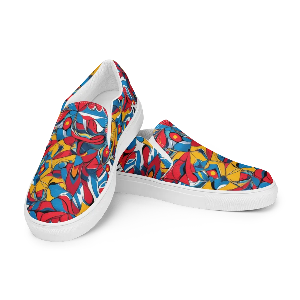 Carnival Petal on Women's Slip-On Canvas Shoes — Left Front