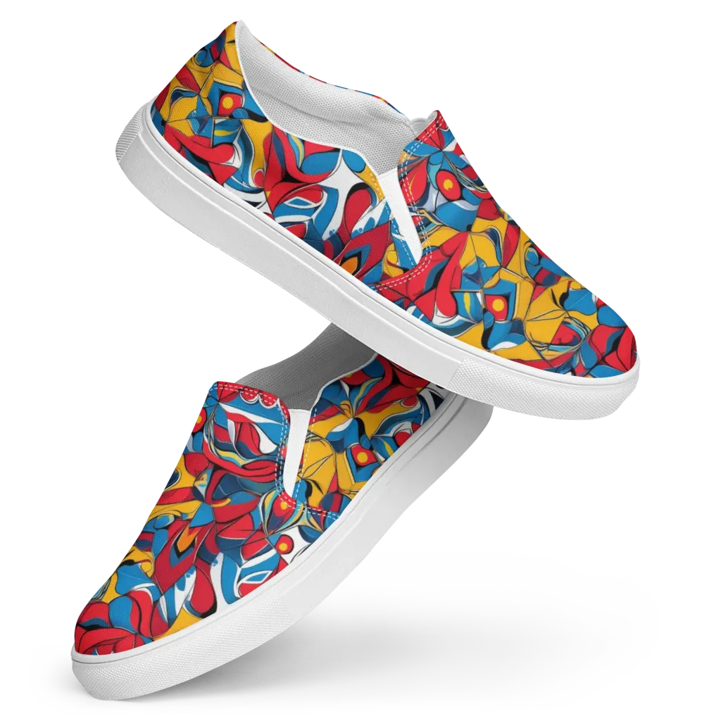 Carnival Petal on Women's Slip-On Canvas Shoes — Front
