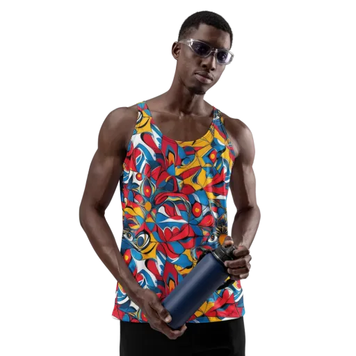 Carnival Petal on a Men's Tank Top