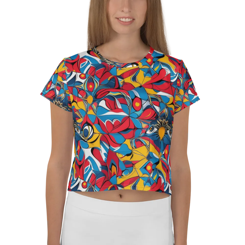 Carnival Petal on Crop Tee — Front