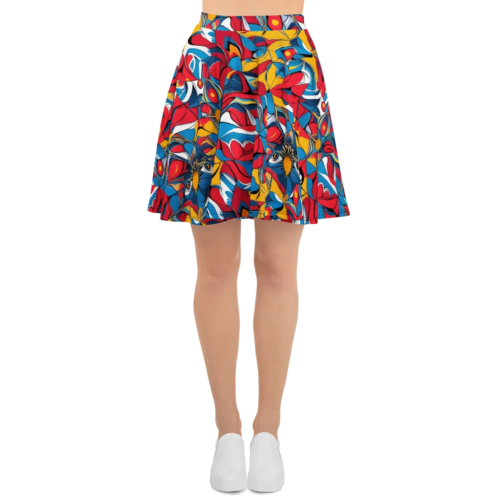 Carnival Petal on Skater Skirt — Front