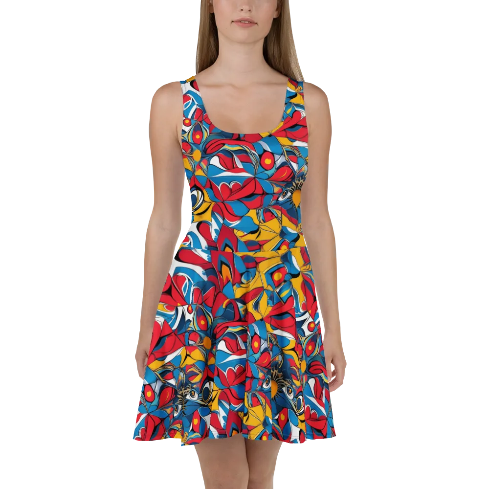 Carnival Petal on Skater Dress — Front