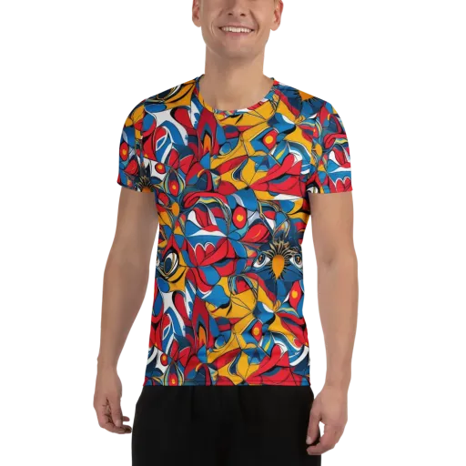 Carnival Petal on a Men's Athletic T-Shirt