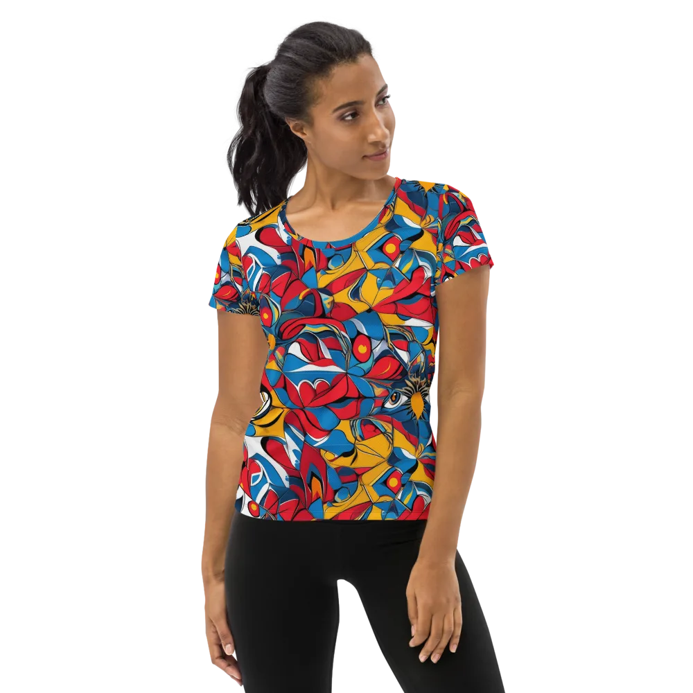 Carnival Petal on Women's Athletic T-Shirt — Front