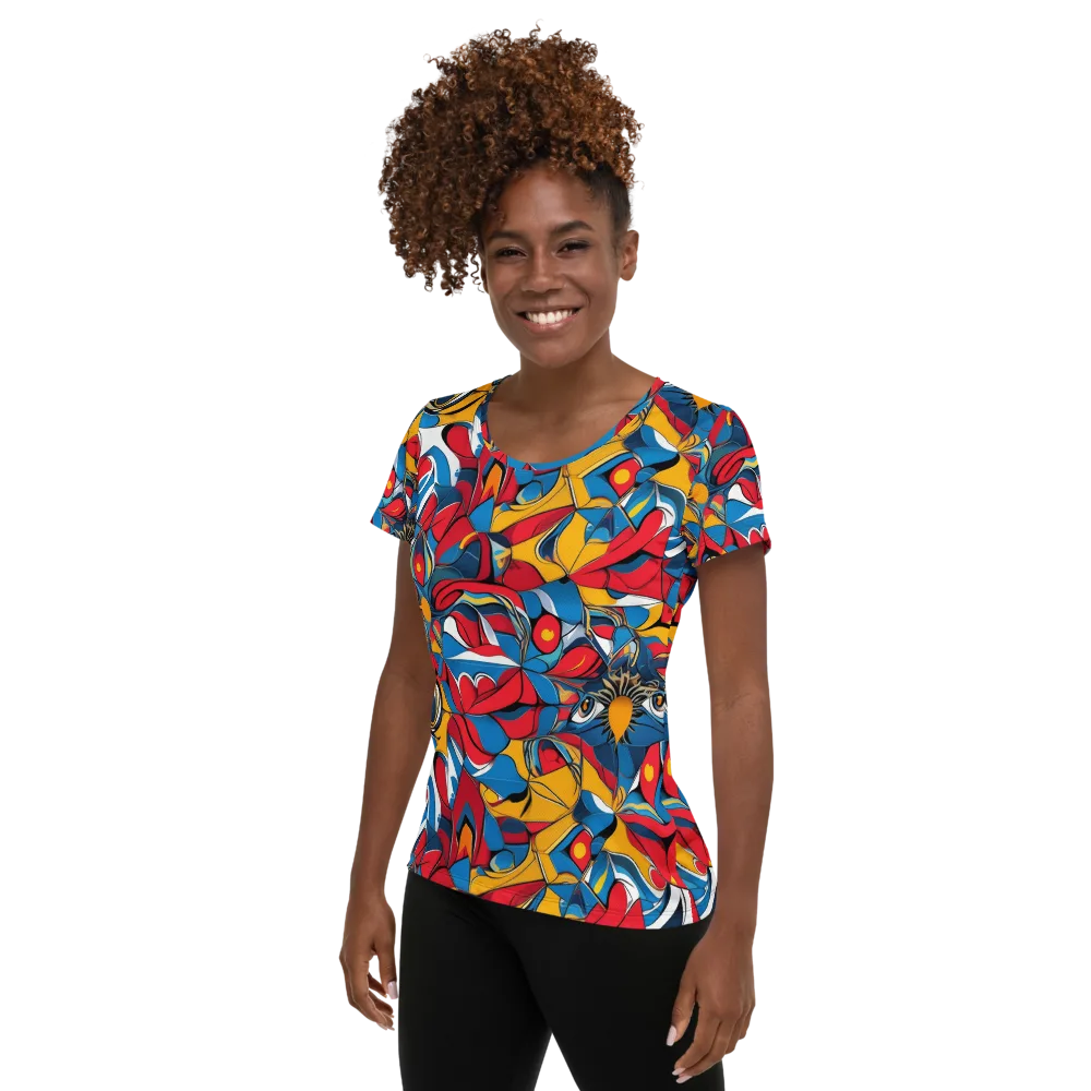 Carnival Petal on Women's Athletic T-Shirt — Left