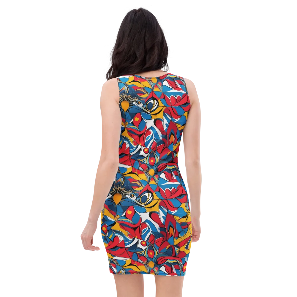 Carnival Petal on Bodycon Dress — Back