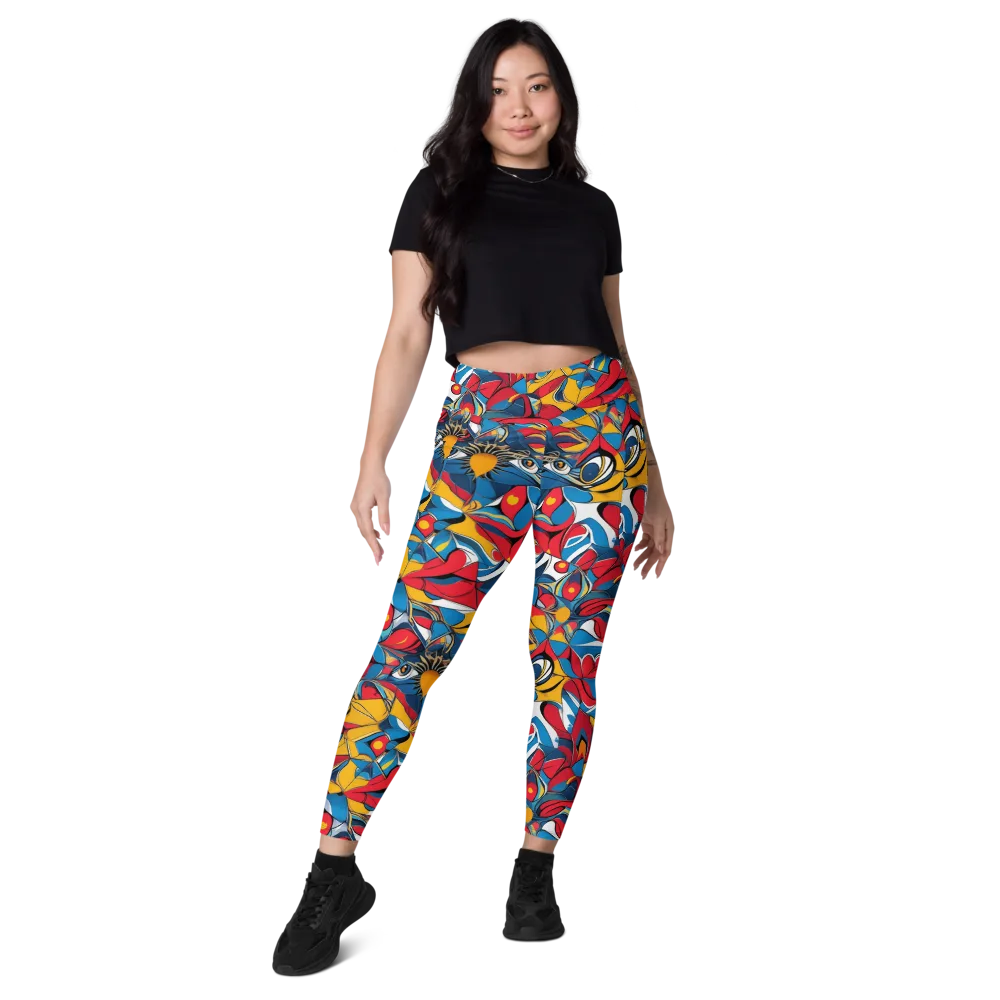Carnival Petal on Leggings with Pockets — Front