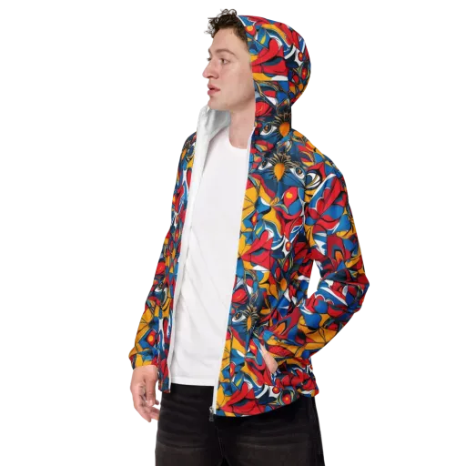 Carnival Petal on a Men's Windbreaker