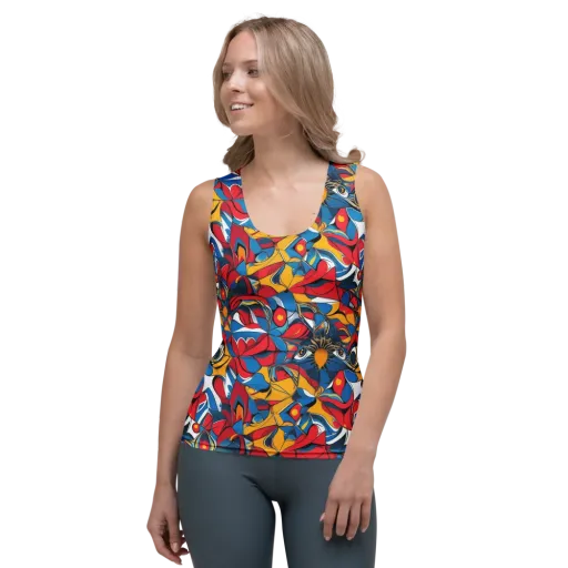 Carnival Petal on a Women's Tank Top