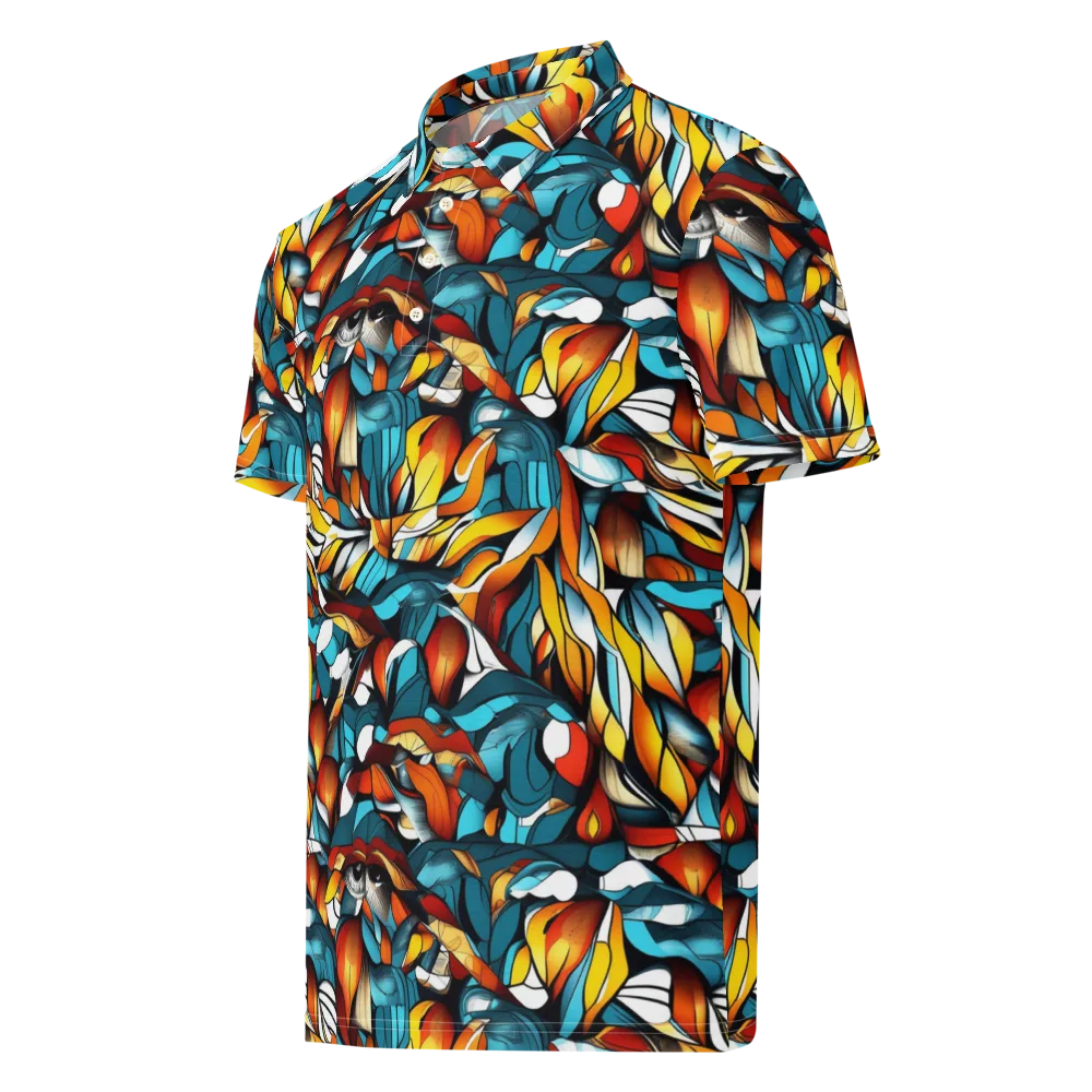 Ember Petal on Men's Slim Fit Polo Shirt — Left Front