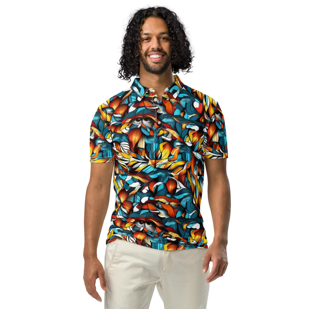 Ember Petal on Men's Slim Fit Polo Shirt — Front