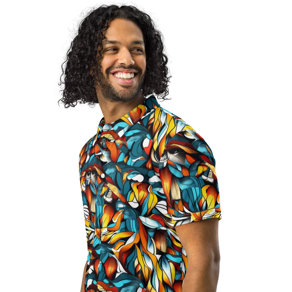 Ember Petal on Men's Slim Fit Polo Shirt — Left Front