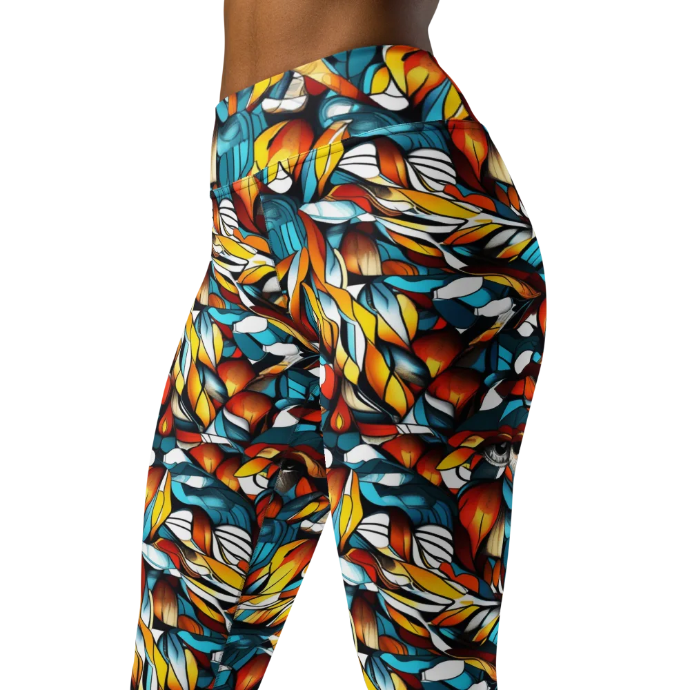 Ember Petal on Yoga Leggings — Left Front
