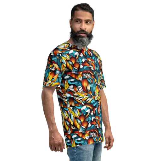 Ember Petal on a Men's Crew Neck T-Shirt