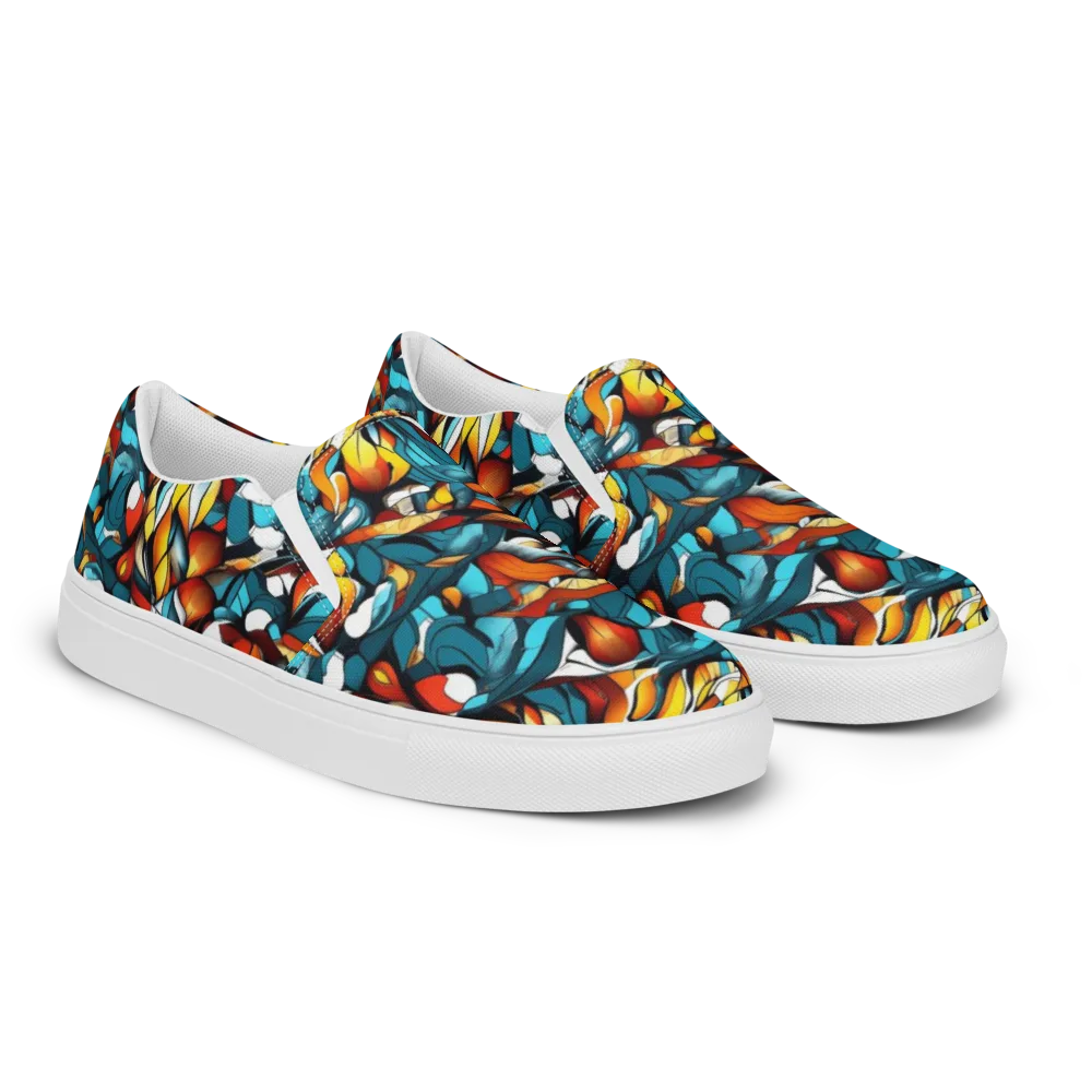 Ember Petal on Men's Slip-On Canvas Shoes — Right Front