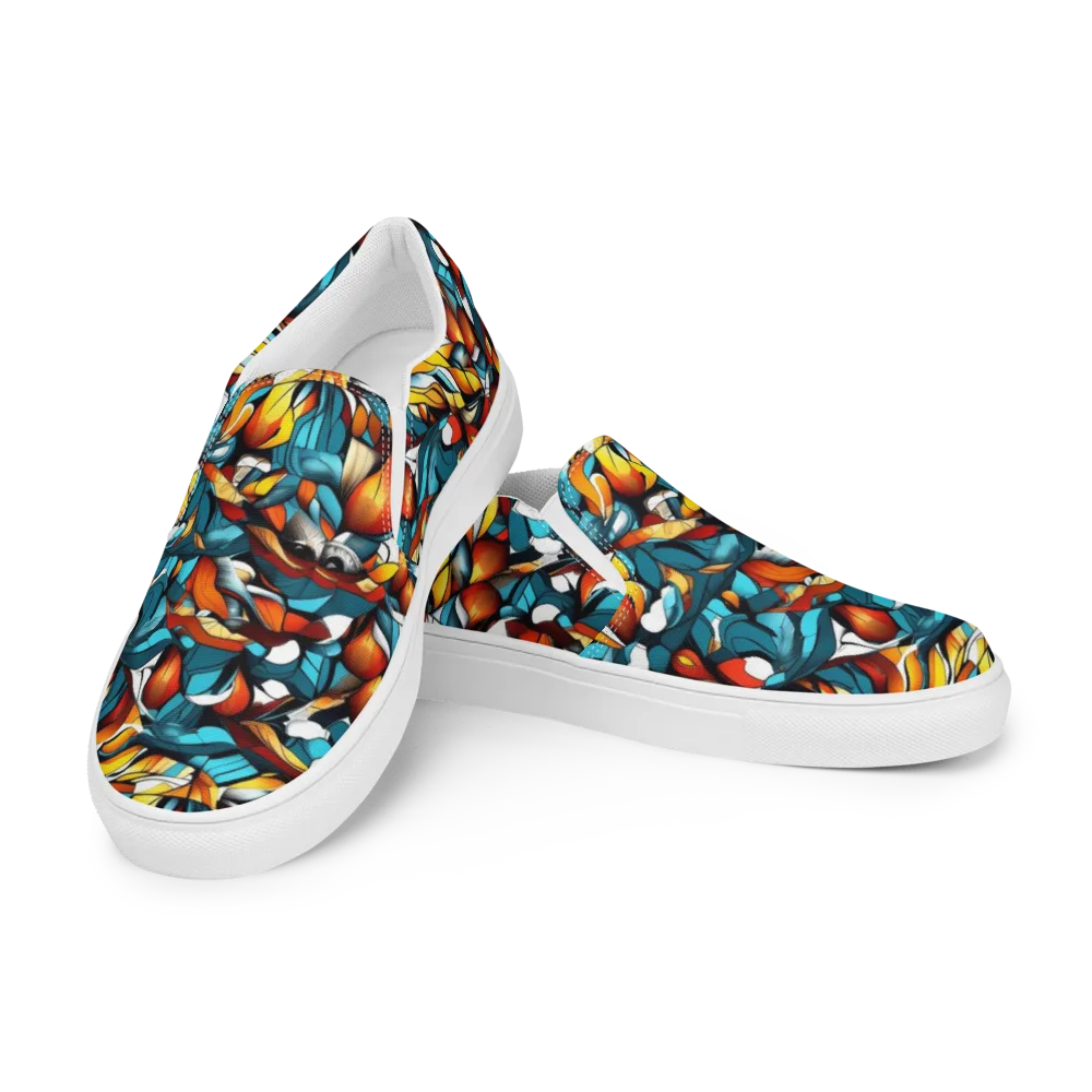 Ember Petal on Men's Slip-On Canvas Shoes — Left Front