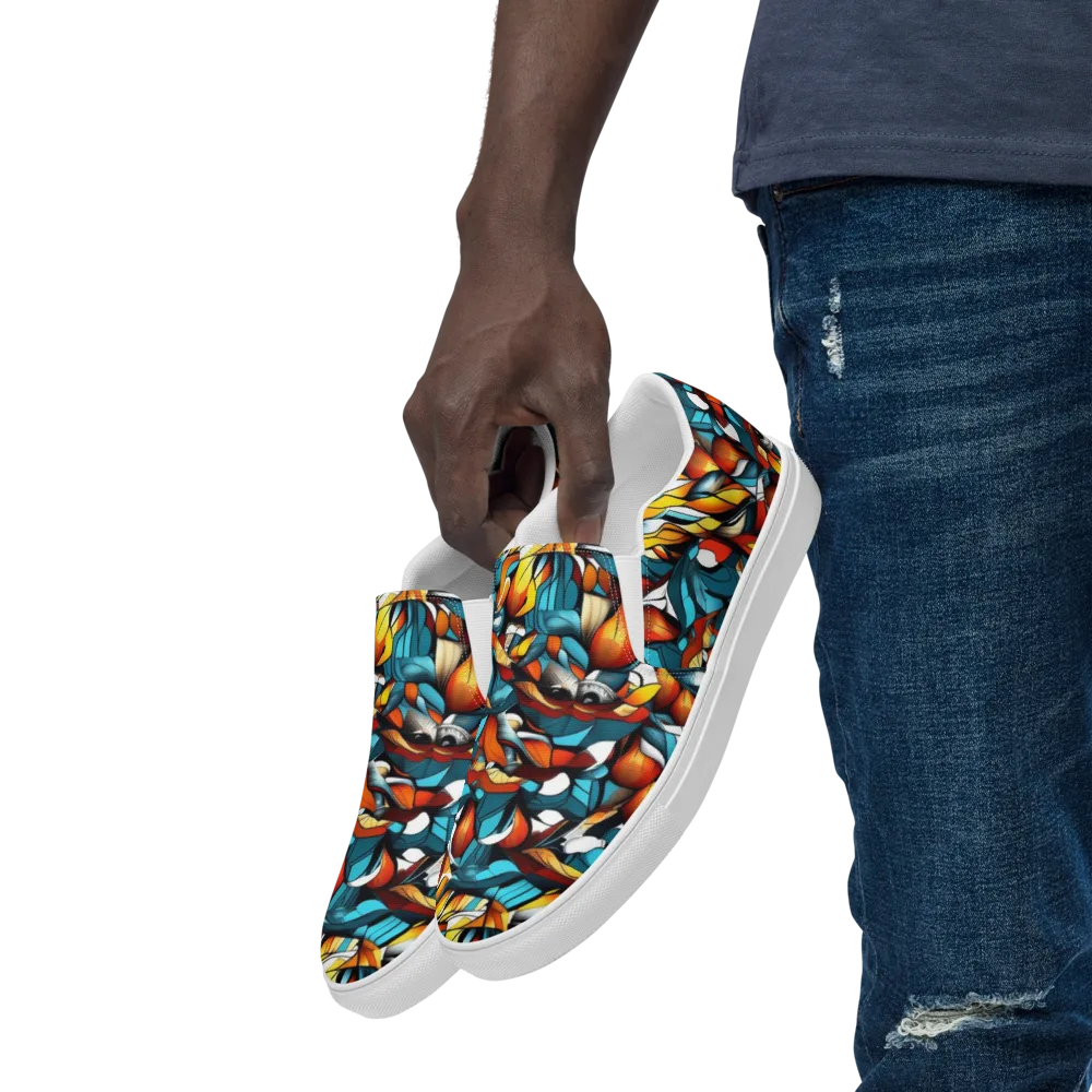 Ember Petal on Men's Slip-On Canvas Shoes — Left Front