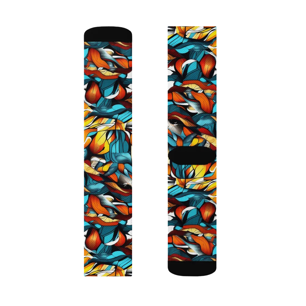 Ember Petal on Socks — Right Sock