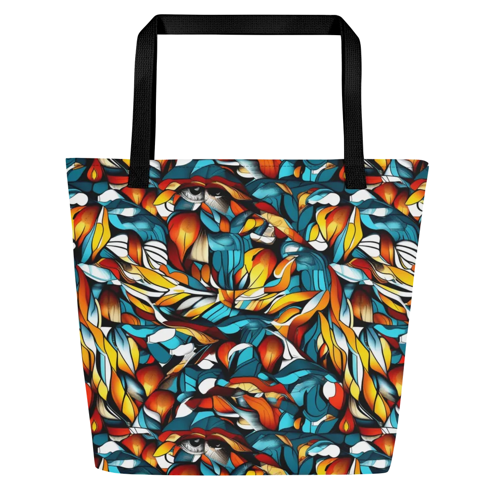 Ember Petal on Large Tote Bag W/ Pocket — Front