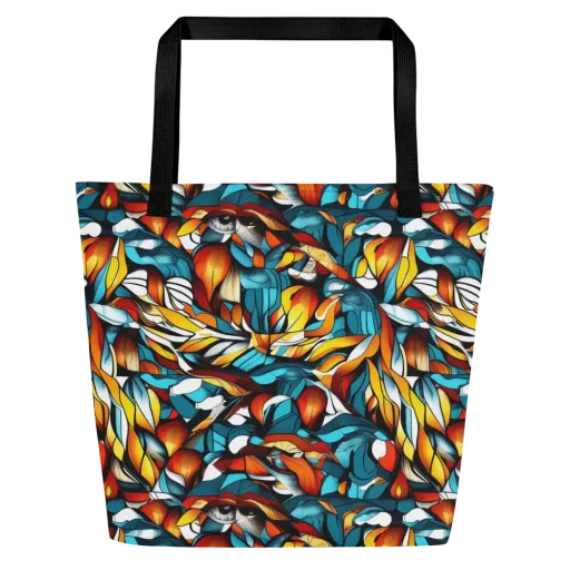 Ember Petal on a Large Tote Bag W/ Pocket