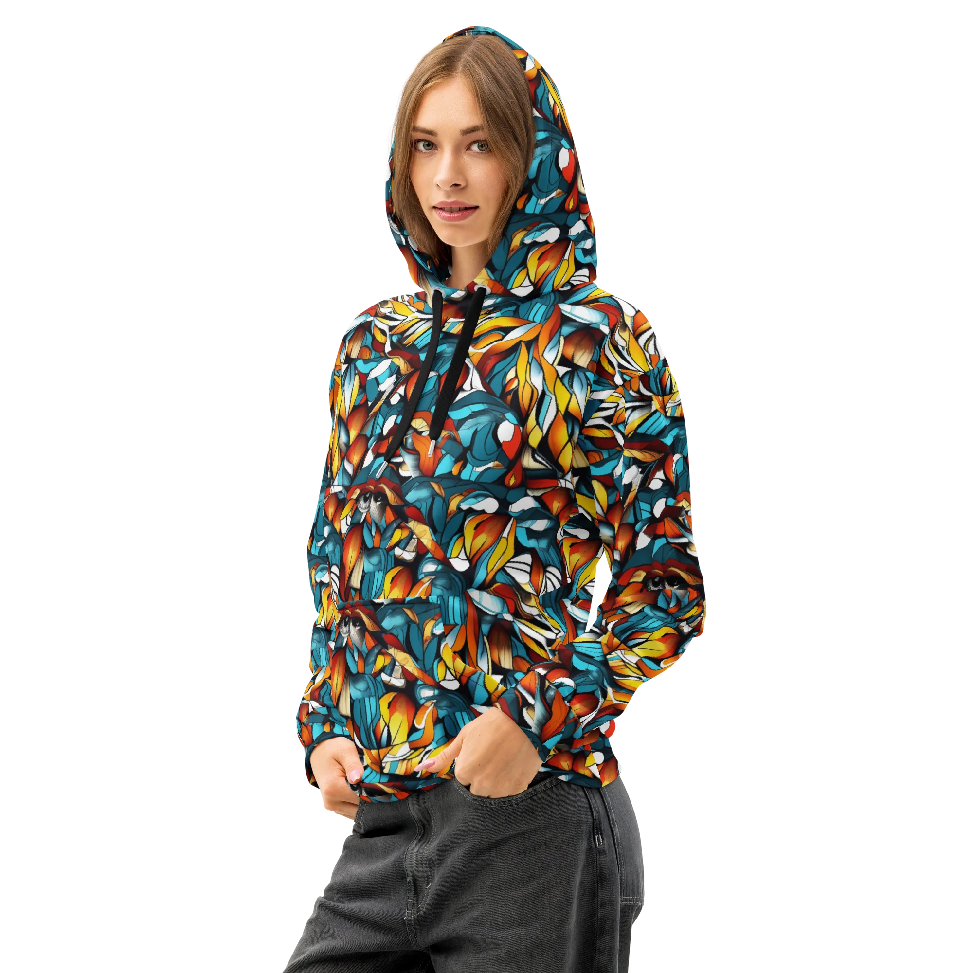 Ember Petal on Cotton Hoodie — Left Front