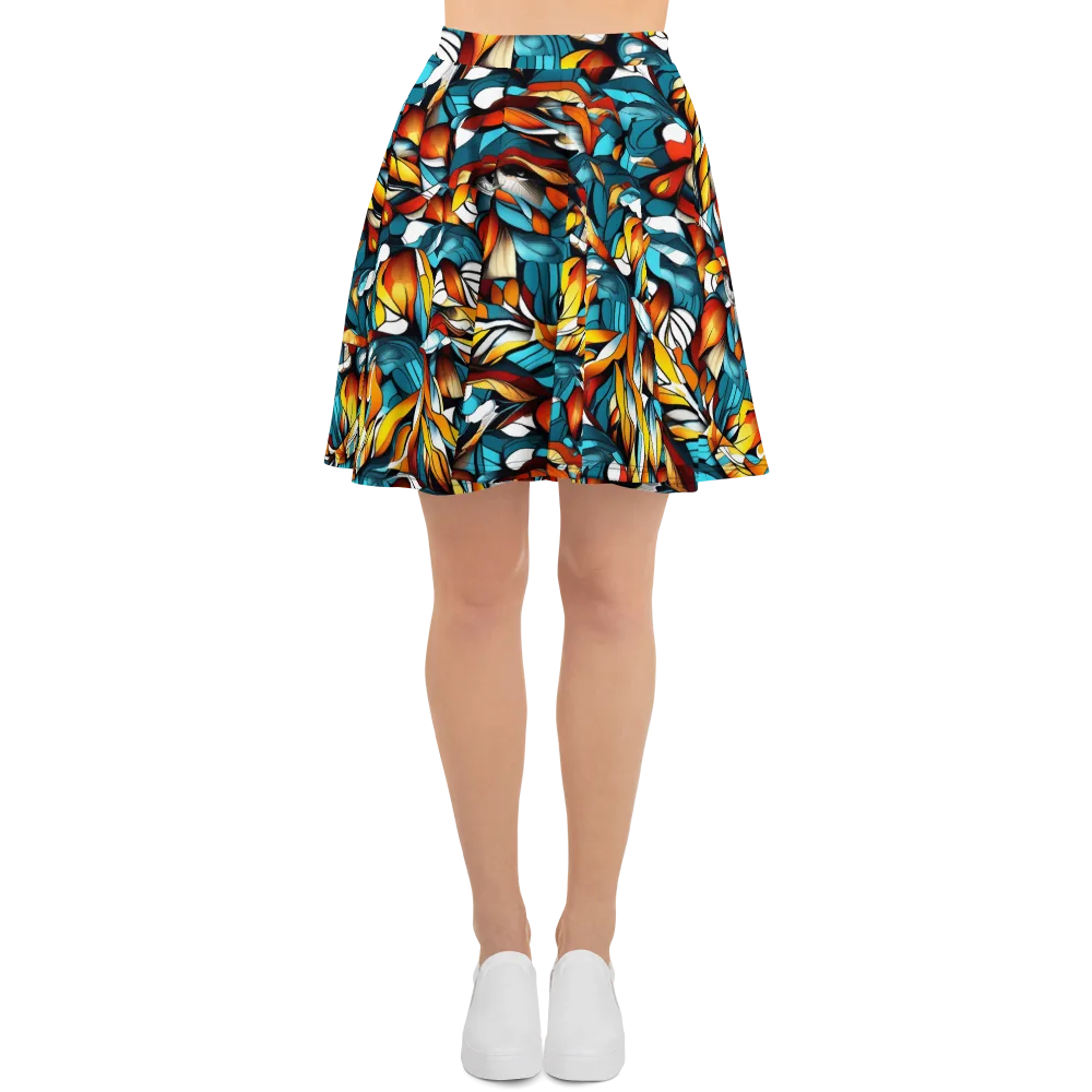 Ember Petal on Skater Skirt — Front