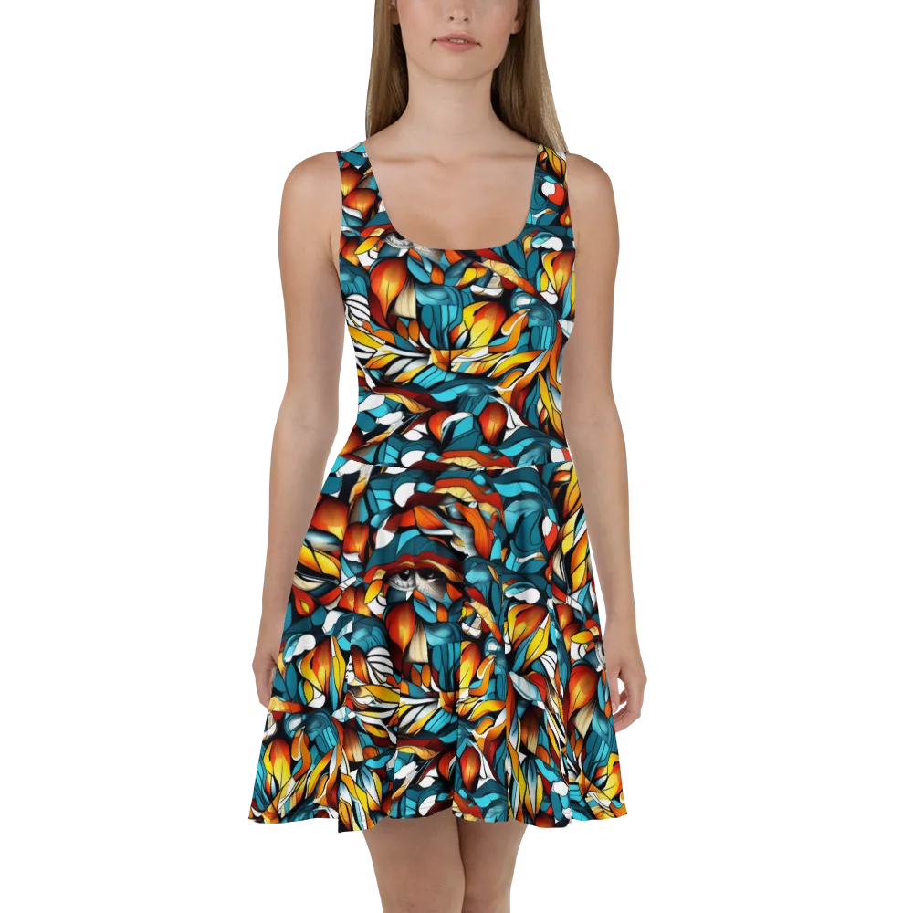 Ember Petal on Skater Dress — Front