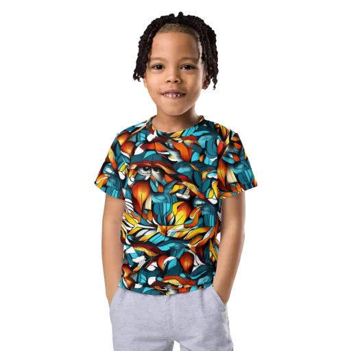 Ember Petal on a Kids Crew Neck T-Shirt