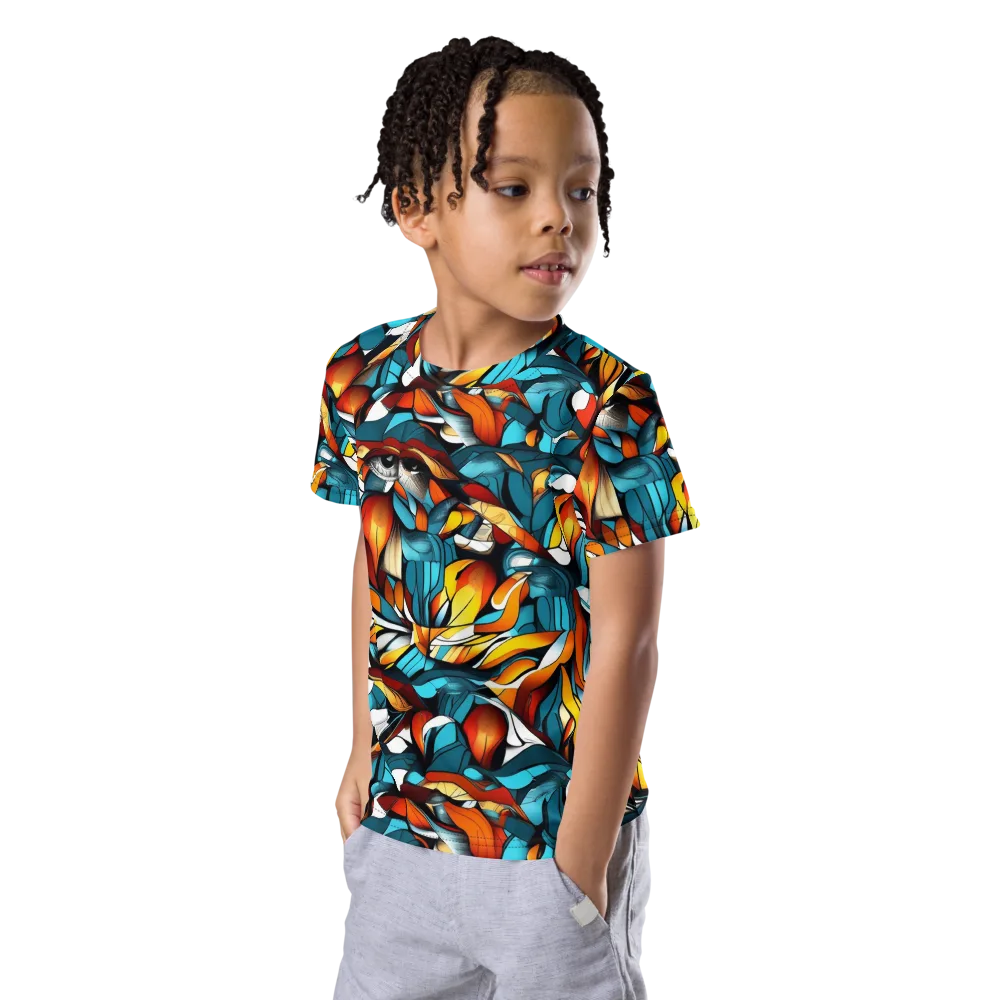 Ember Petal on Kids Crew Neck T-Shirt — Left Front