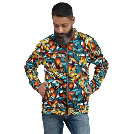 Ember Petal on a Bomber Jacket
