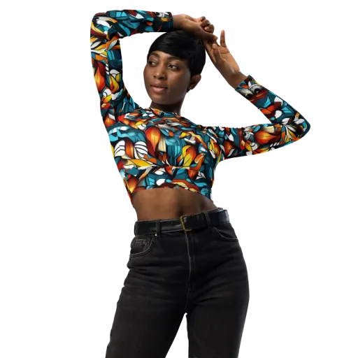 Ember Petal on a Long Sleeve Crop Top