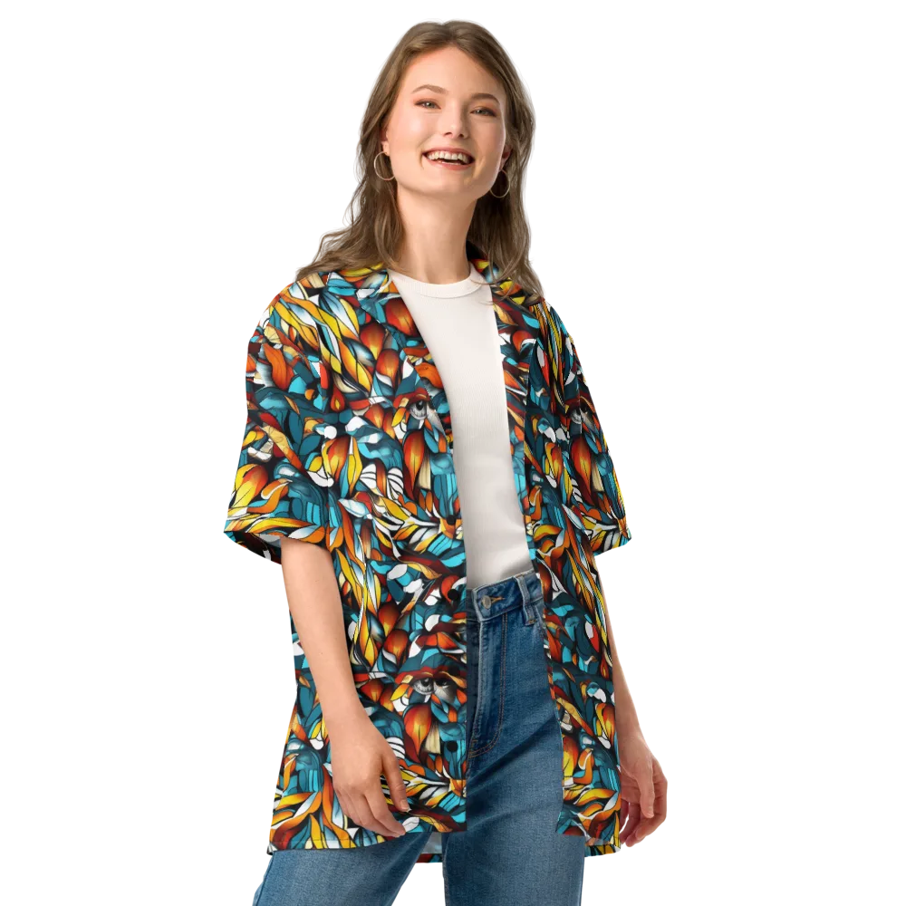 Ember Petal on Button Shirt — Front