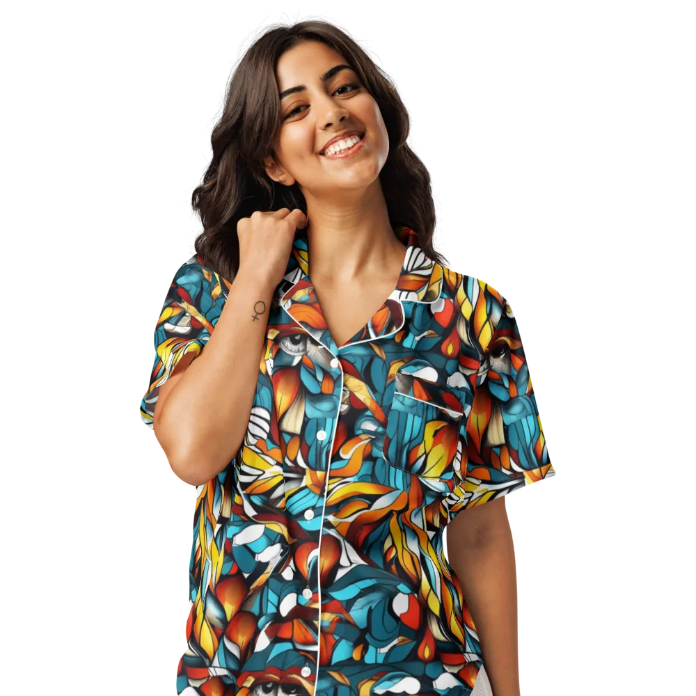 Ember Petal on Women's Short Sleeve Pajama Top — Front