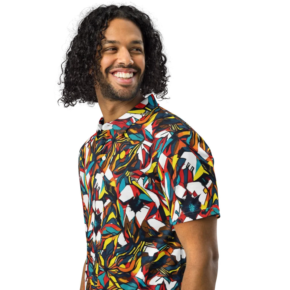 Inferno Botanica on Men's Slim Fit Polo Shirt — Left Front