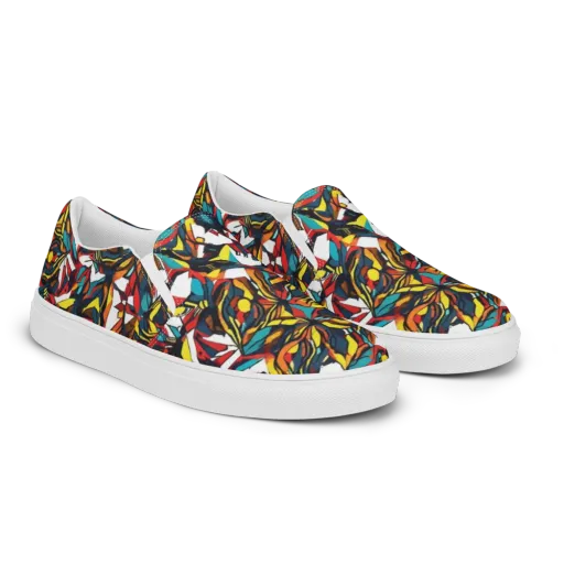 Inferno Botanica on a Men's Slip-On Canvas Shoes