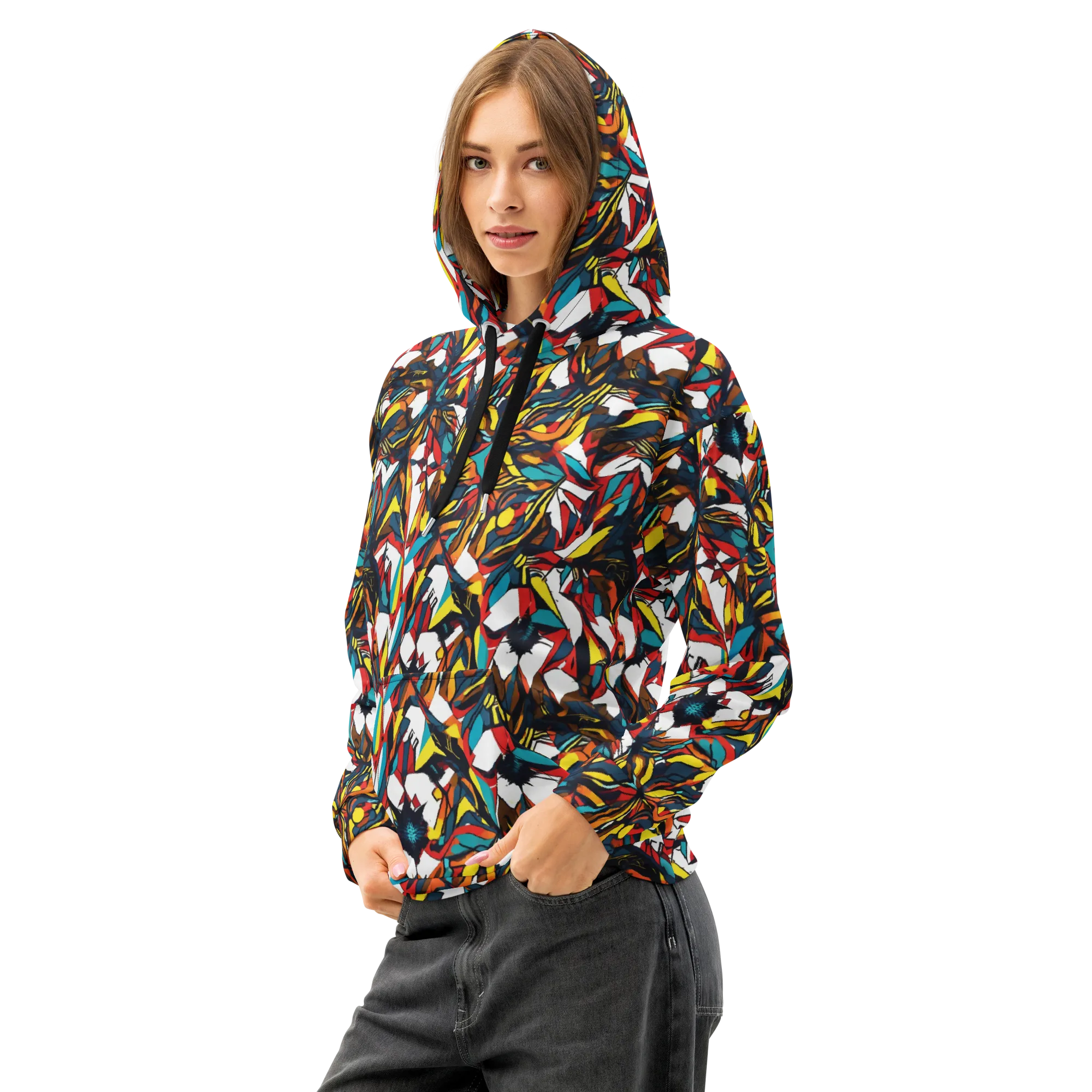 Inferno Botanica on Cotton Hoodie — Left Front