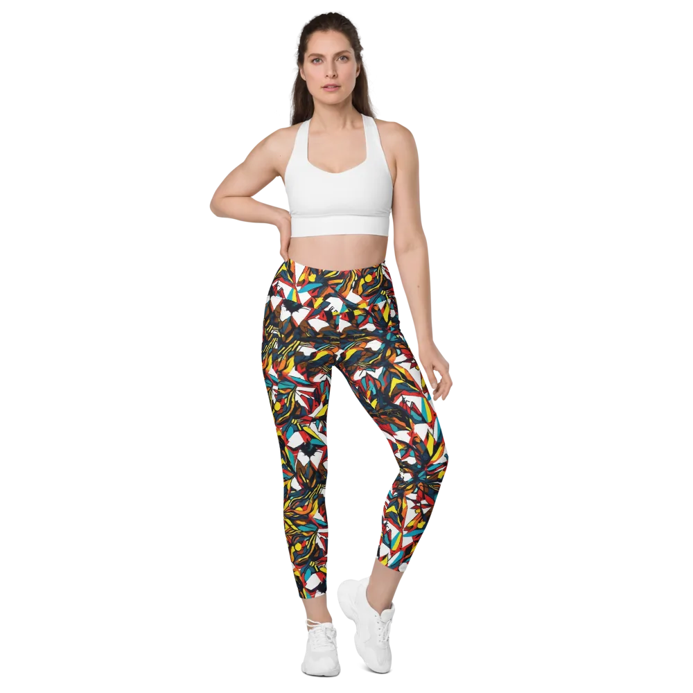 Inferno Botanica on Leggings with Pockets — Front