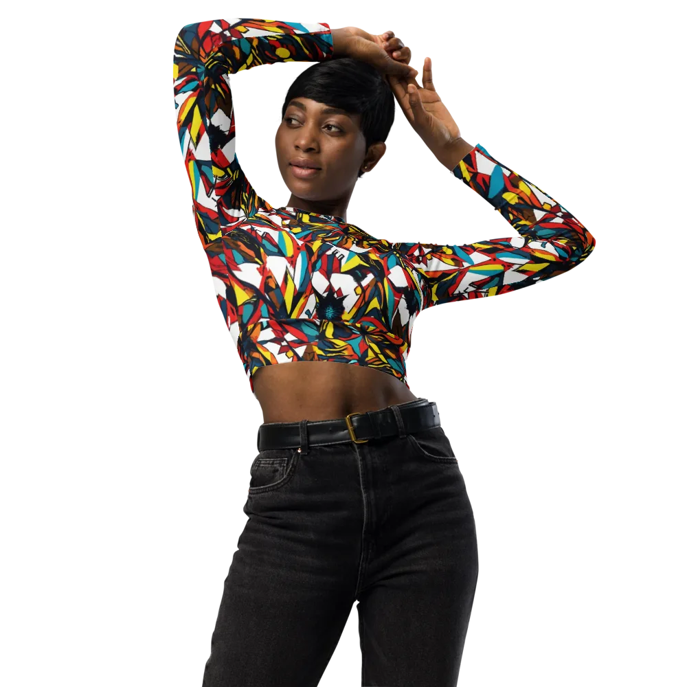 Inferno Botanica on Long Sleeve Crop Top — Front