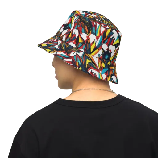 Inferno Botanica on a Reversible Bucket Hat