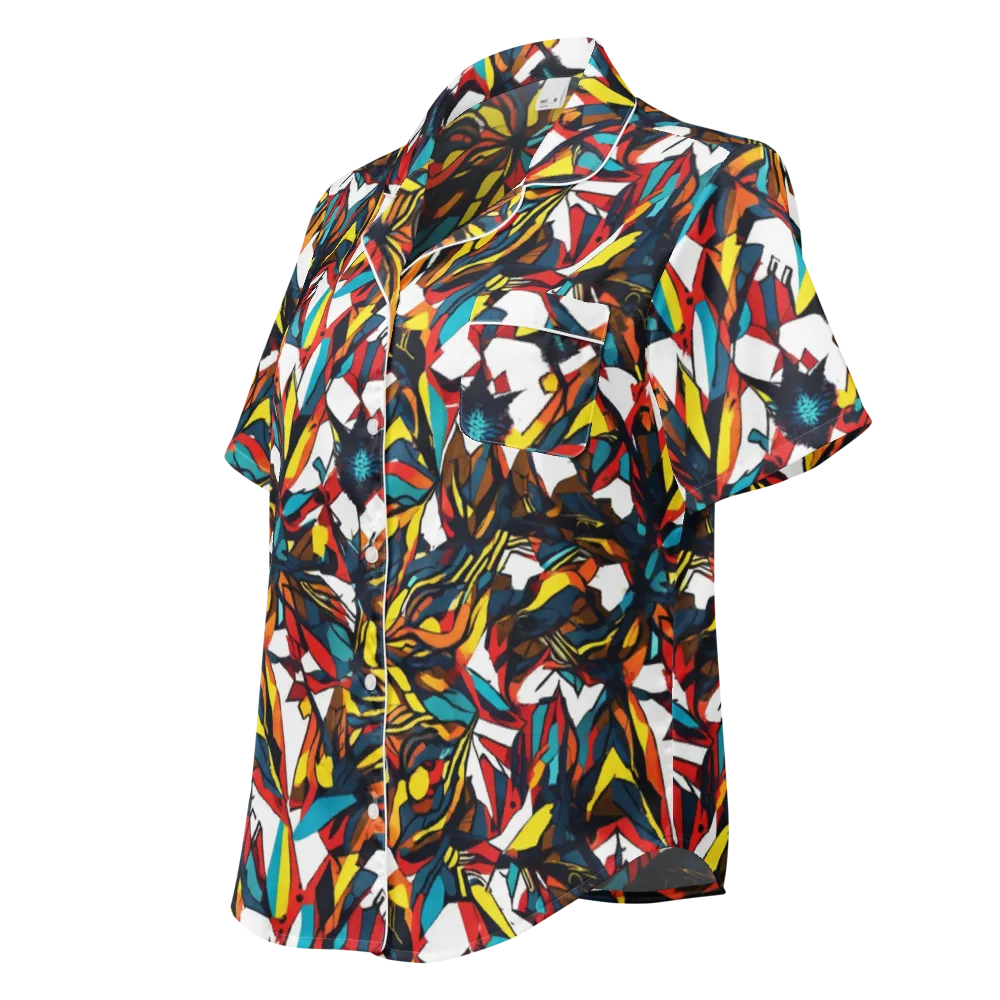 Inferno Botanica on Women's Short Sleeve Pajama Top — Left Front