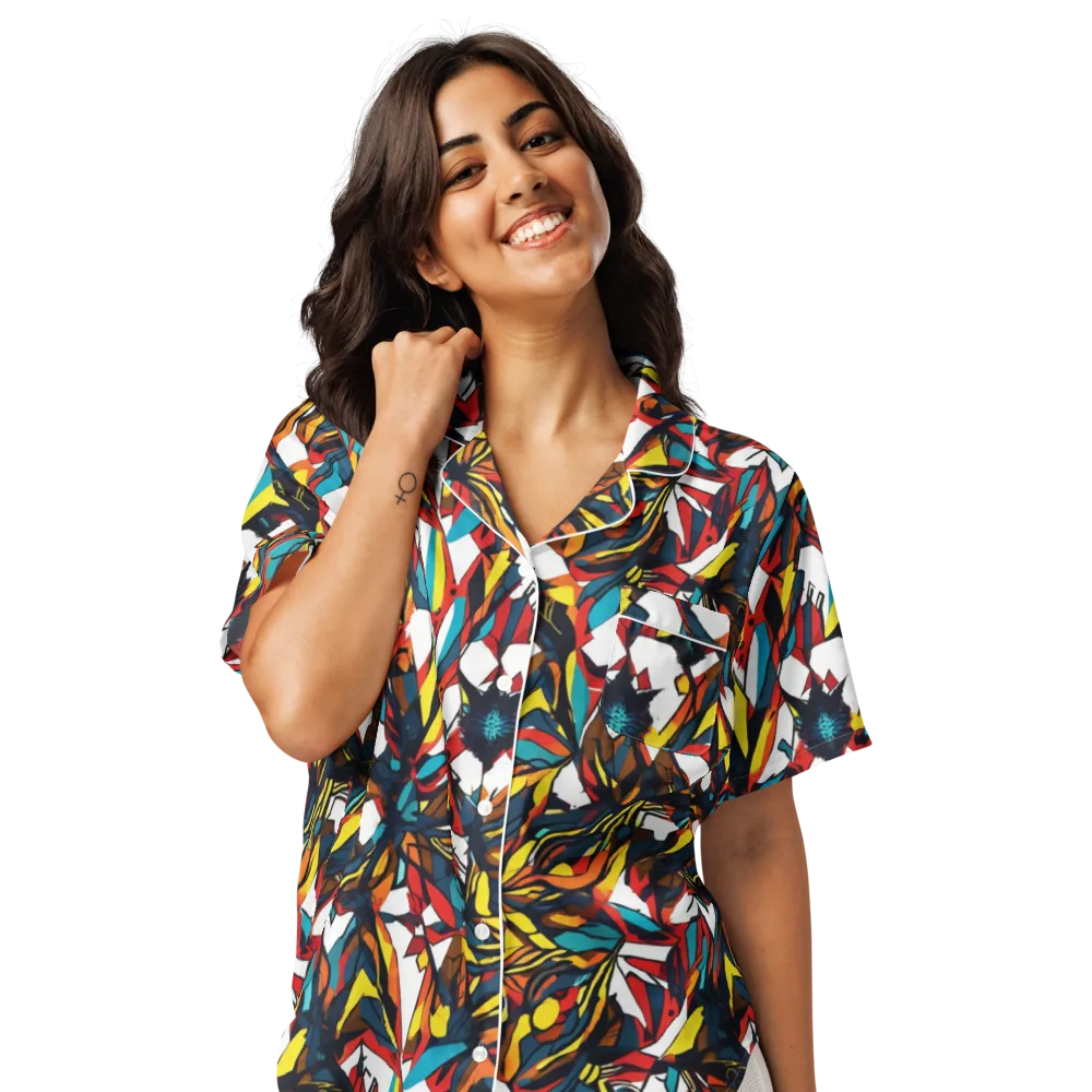 Inferno Botanica on Women's Short Sleeve Pajama Top — Front