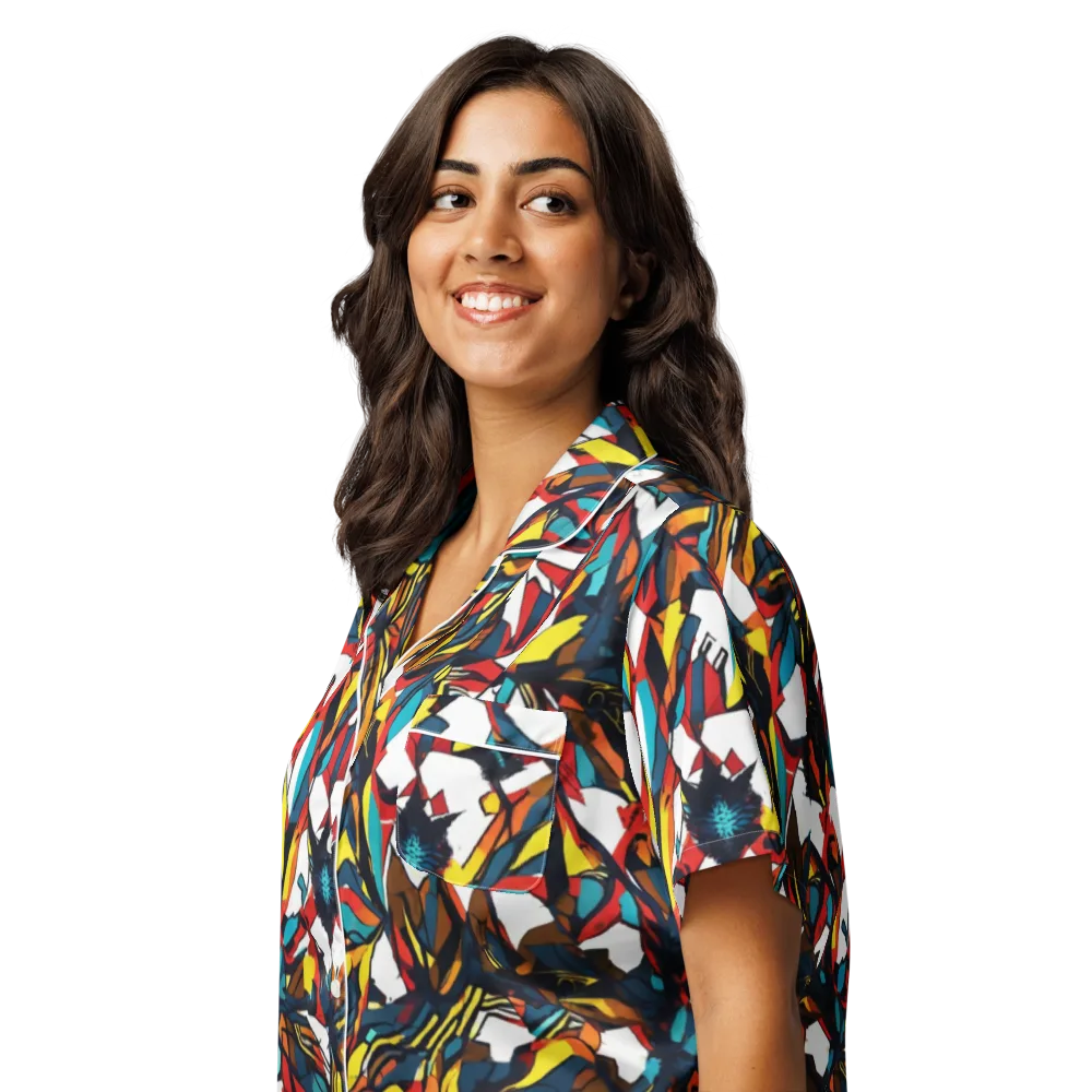 Inferno Botanica on Women's Short Sleeve Pajama Top — Left Front