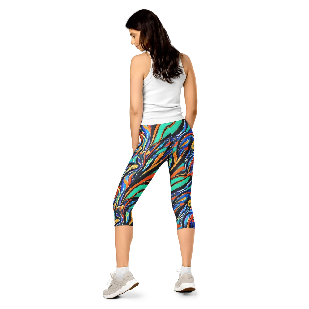 Carr's Whirl on Capri Leggings — Back