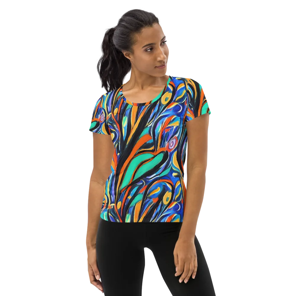Carr's Whirl on Women's Athletic T-Shirt — Front
