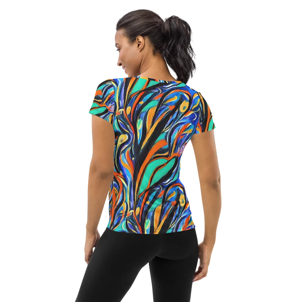 Carr's Whirl on Women's Athletic T-Shirt — Back