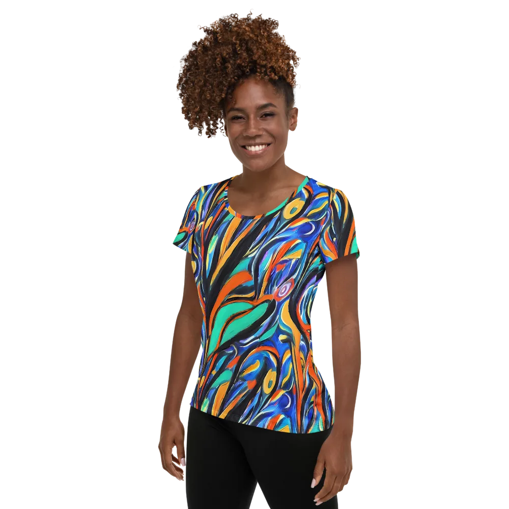 Carr's Whirl on Women's Athletic T-Shirt — Left